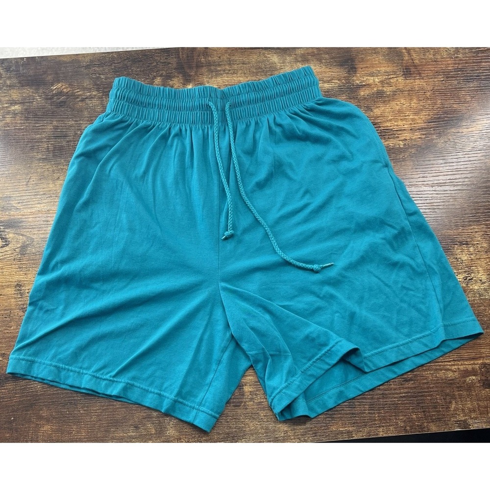 Vintage 90s Active Elements Men's Size Large Teal Drawstring Shorts